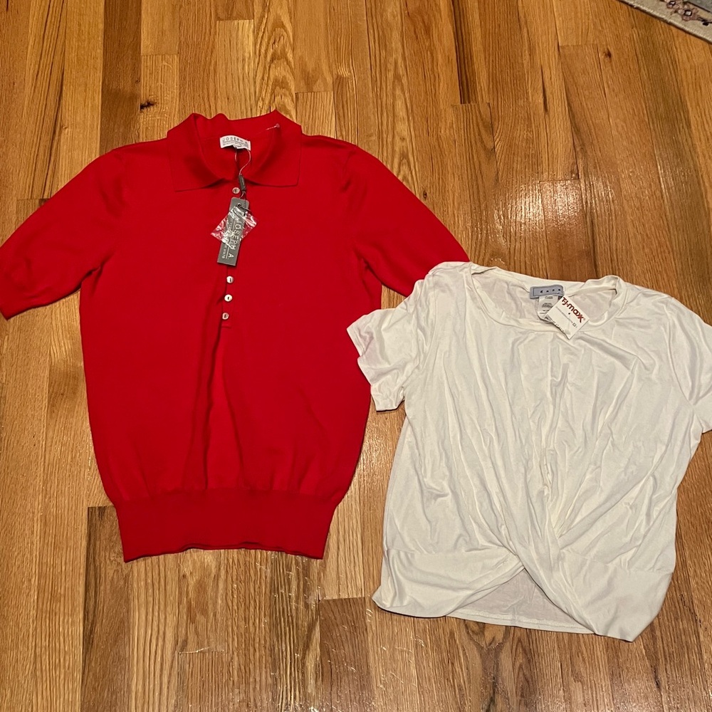 Joseph Red Polo and Cream Twist T-Shirt